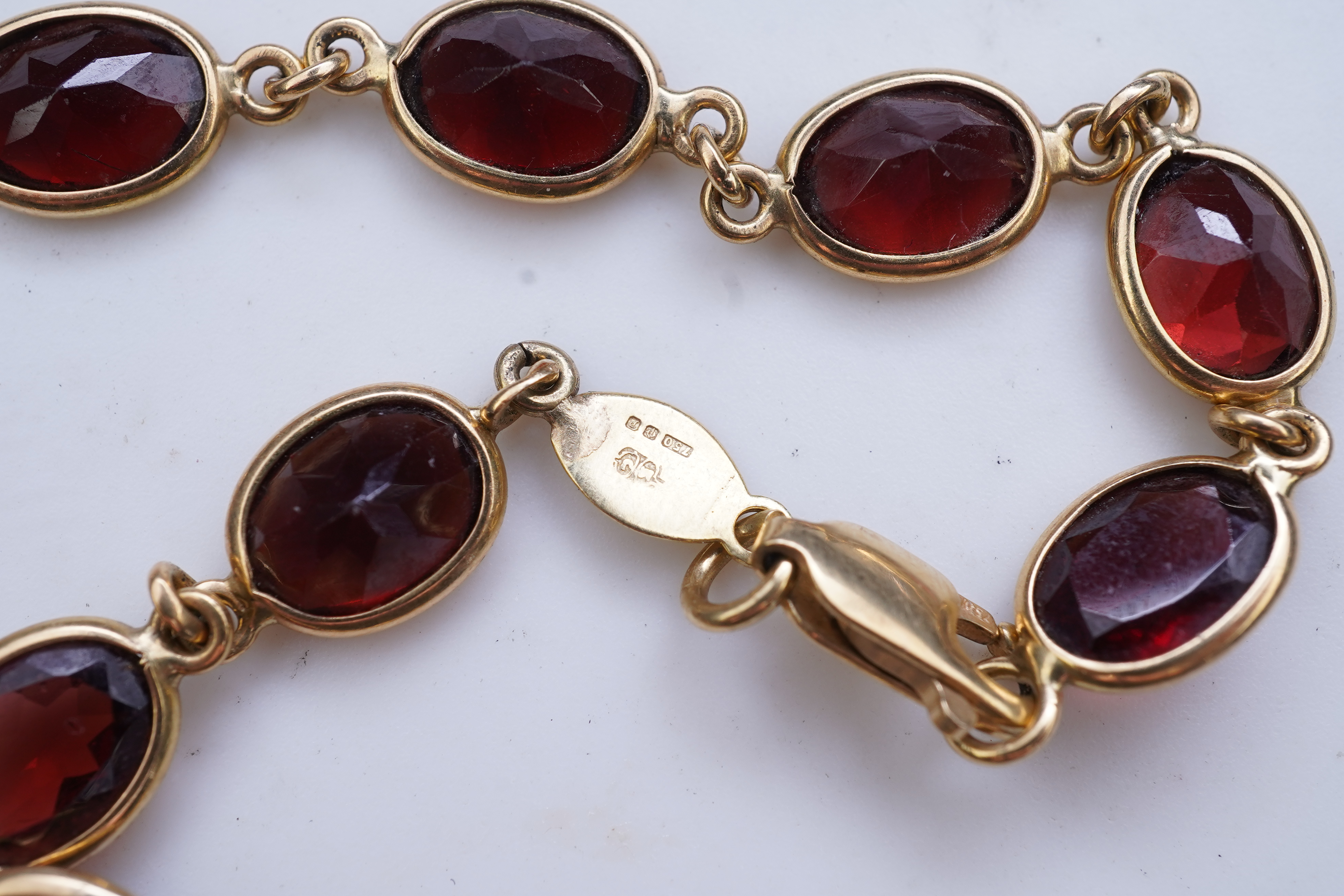A garnet necklace